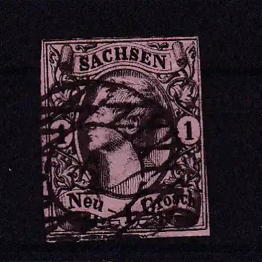 König Johann I 1 Ngr. mit Nummernstempel 1 (= Dresden)