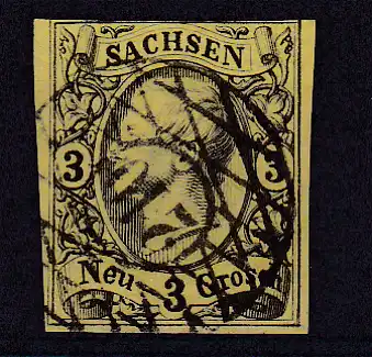 König Johann I 3 Ngr. mit Nummernstempel 210 (= Buchholz)