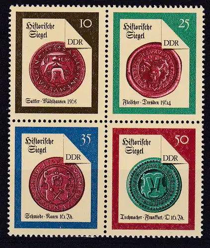 Historische Siegel (II), Viererblock **