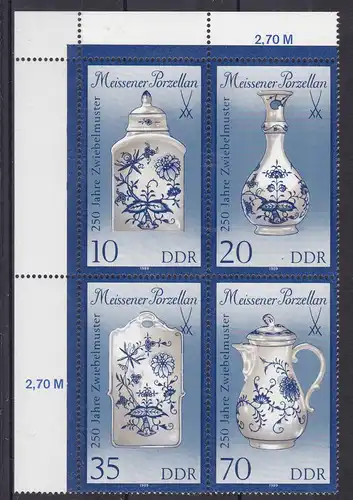 Meissener Porzellan (III) Eckrand-Viererblock oben links **
