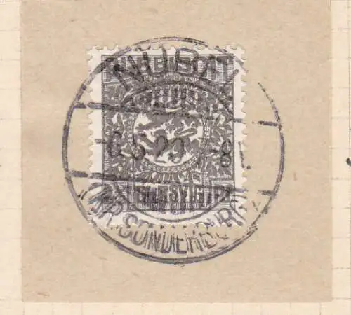 Wappen 2½  Pfg. auf Briefstück mit Stempel NÜBEL (KR. SONDERBURG) 6.5.20