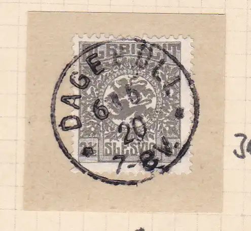 Wappen 2½  Pfg. auf Briefstück mit Stempel DAGEBÜLL ** 6.5.20