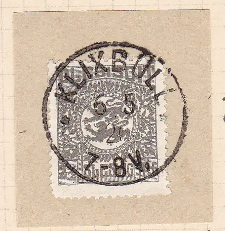 Wappen 2½  Pfg. auf Briefstück mit Stempel KLIXBÜLL ** 6.5.20