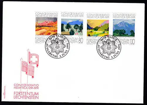 700 Jahre Schweizer Eidgenossenschaft auf FDC ohne Anschrift