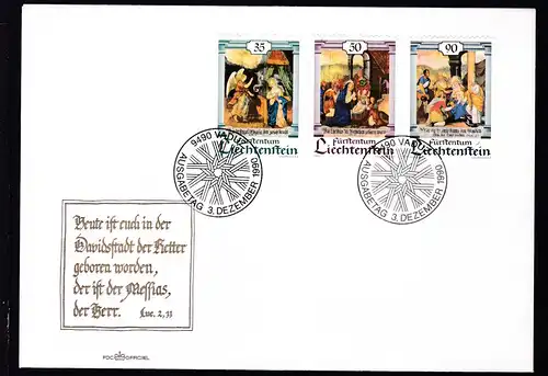 Weihnachten 1990 auf FDC ohne Anschrift