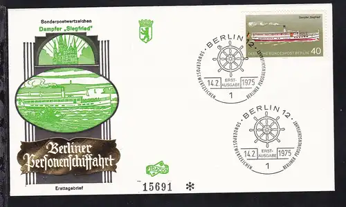 Dampfer "Siegfried" auf FDC ohne Anschrift