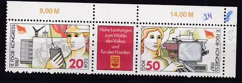 FDGB-KOngress 1987 Eckran-Zusammendruck, **