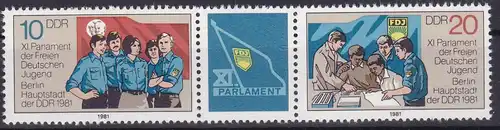 XI. Parlament der FDJ Berlin 1981 Zusammendruck **