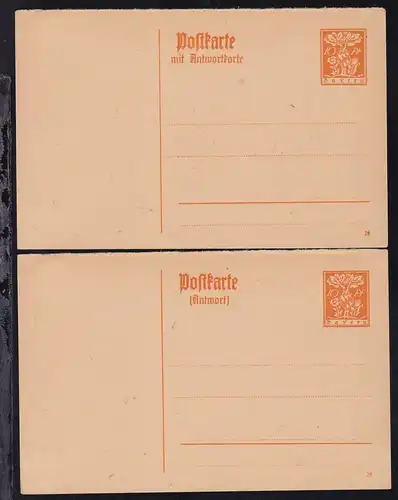 Postkarte Wappen am Eichenstamm 10 Pfg./10 Pfg., Karten getrennt
