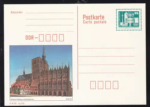 Bauwerke Kleinformat 25 Pfg. mit Bild Stralsund Rathaus