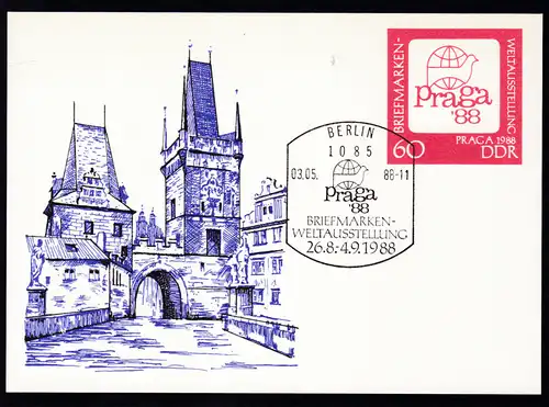 Briefmatkenausstellung "Praga '88" mit Blanko-Sonderstempel