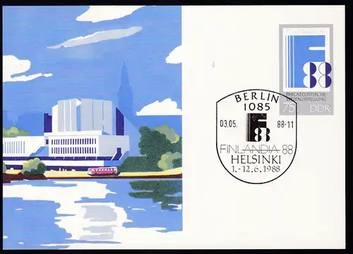 Briefmatkenausstellung "FINLANDIA 88" mit Blanko-Sonderstempel