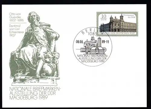 Briefmatkenausstellung Magdeburg 1989 mit Blanko-Sonderstempel