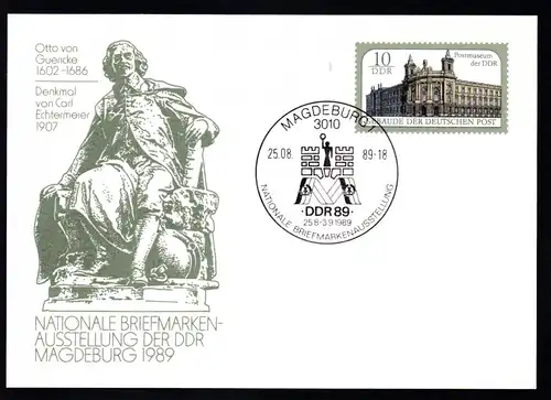 Briefmatkenausstellung Magdeburg 1989 mit Blanko-Sonderstempel