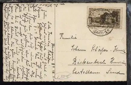 40 C. auf Neujahrs-Kte ab Neunkirchen 30.12.30 nach Birkenbach Hunsrück