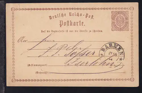 Adler ½ Gr. mit K2 BARMEN 21.10.74 nach Iserlohn