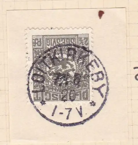 Wappen 2½  Pfg. auf Briefstück mit Stempel LOITKIRKEBY 7.5.20