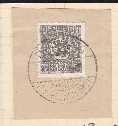 Wappen 2½  Pfg. auf Briefstück mit Stempel PATTBURG (Kr. FLENSBURG) 