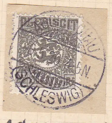 Wappen 2½  Pfg. auf Briefstück mit Stempel AGGERSCHAU (SCHLESWIG) 6.5.20