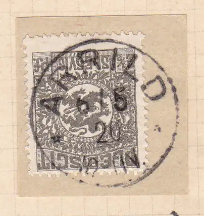 Wappen 2½  Pfg. auf Briefstück mit Stempel ARRILD ** 6.5.20