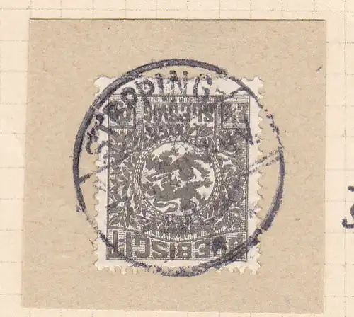 Wappen 2½  Pfg. auf Briefstück mit Stempel STEPPING *** 7.5.20