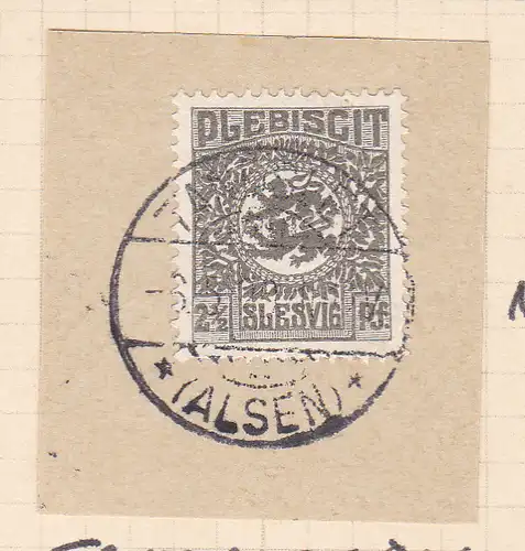 Wappen 2½  Pfg. auf Briefstück mit Stempel TANDSLET (ALSEN) ** 6.5.20