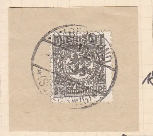Wappen 2½  Pfg. auf Briefstück mit Stempel HABERSLUND (SCHLESWIG) ** 6.5.20
