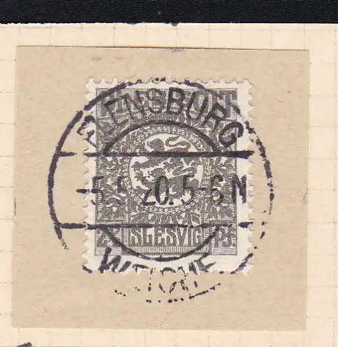 Wappen 2½  Pfg. auf Briefstück mit Stempel FLENSBURG WEICHE 5.5.20