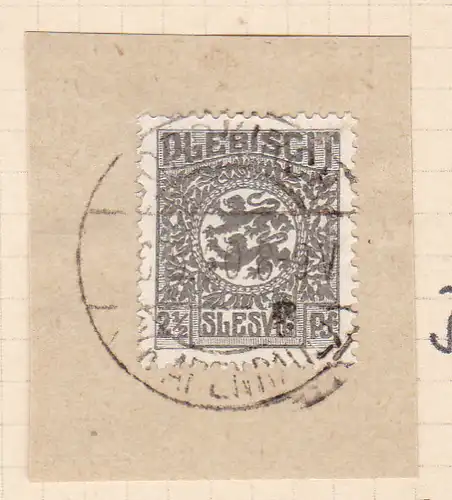Wappen 2½  Pfg. auf Briefstück mit Stempel JORDKIRCH (Kr. APENRADE) 6.5.20