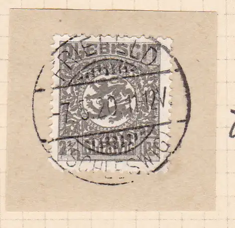 Wappen 2½  Pfg. auf Briefstück mit Stempel FRIEFELD (SCHLESWIG) 7.5.20