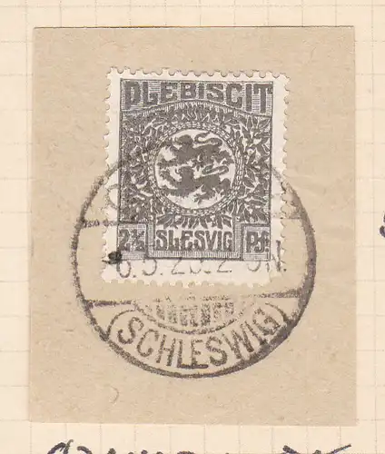 Wappen 2½  Pfg. auf Briefstück mit Stempel GRAMMBY (SCHLESWIG) 6.5.20