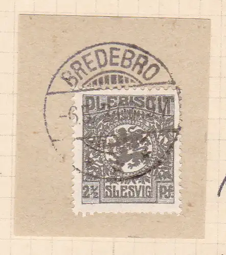Wappen 2½  Pfg. auf Briefstück mit Stempel BREDEBRO *** 6.5.20