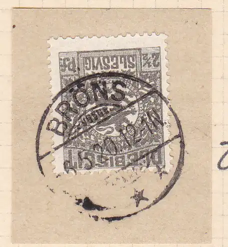 Wappen 2½  Pfg. auf Briefstück mit Stempel BRÖNS *** 6.5.20
