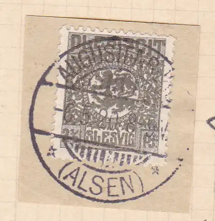 Wappen 2½  Pfg. auf Briefstück mit Stempel AUGUSTENBURG (ALSEN) ** 6.5.20