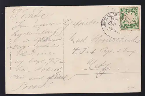 STRASSBURG (ELS)-? BAHNPOST ZUG ? 20.5.09 auf AK (Landau Untere Torstrasse