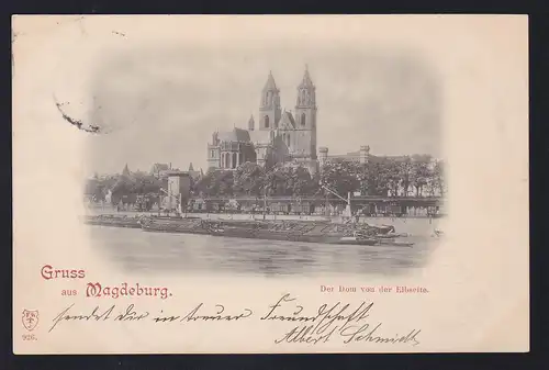 Gruss aus Magdeburg Der Dom von der Elbseite