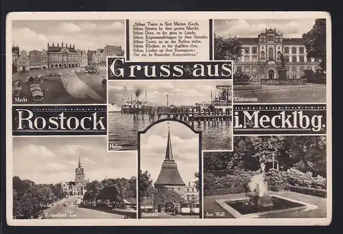 Gruss aus Rostock i. Mecklbg 6 Bilder, Marke entfernt