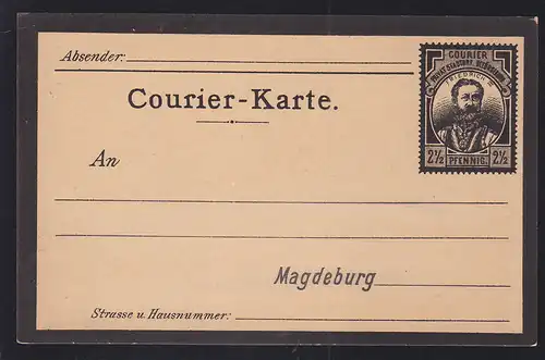 Magdeburg Courier-Karte 2½  Pfg. Trauerkarte für Kaiser Friedrich III.,