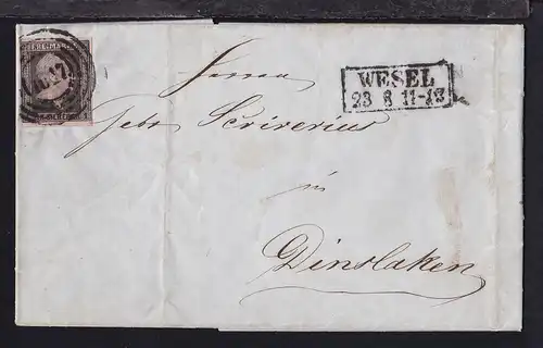 König Friedrich Wilhelm IV 3 Sgr.  auf Brief mit Nummernstempel 1617 und R2