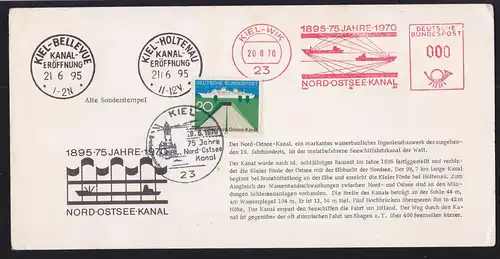 75 Jahre Nord-Ostsee-Kanal auf Sonderpostkarte, Karte min. Eckbug