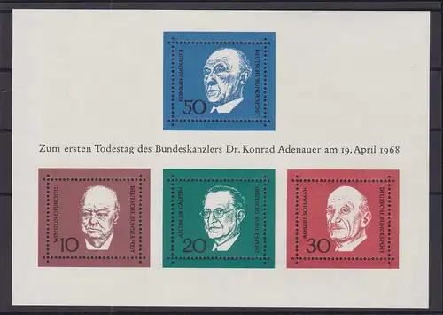 1. Todestag von Konrad Adenauer, Block ***