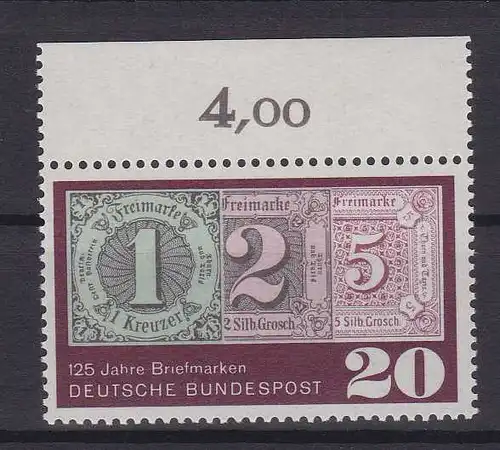 125 Jahre Briefmarken, Oberrandstück **