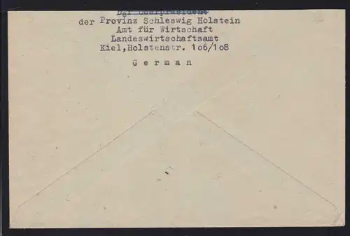 Ziffer 16 Pfg. auf Brief des Amt für Wirtschaft der Provinz Schleswig-Holstein 