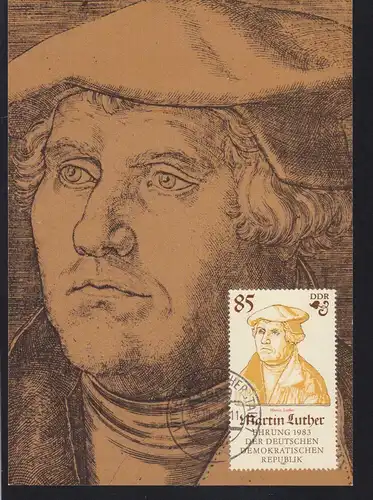 500. Geburtstag von Martin Luther 85 Pfg. auf Maximum-Karte