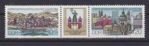 Briefmarkenausstellung der Jugend Magdeburg 1984, Zusammendruck **