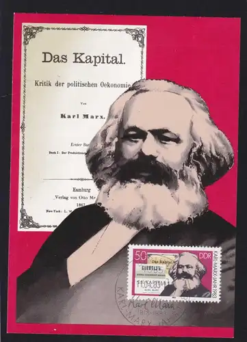 100. Todestag von Karl Marx 50 Pfg. auf Maximum-Karte