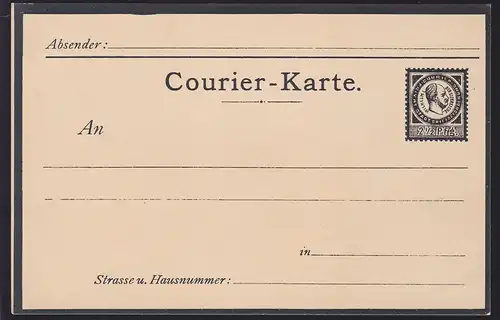 Magdeburg Courier-Karte 2½ Pfg. Trauerkarte Kaiser Wilhelm I., ungebraucht