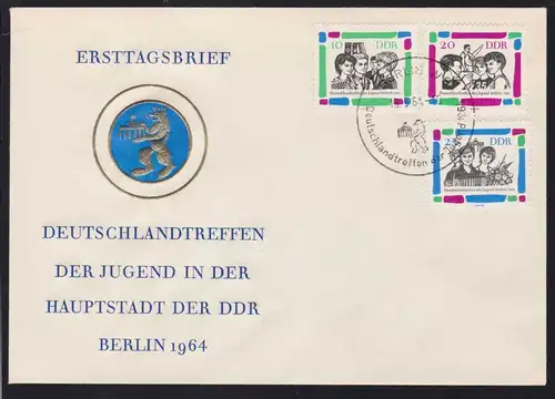 Deutschlandtreffen der Jugend Berlin 1964 auf FDC ohne Anschrift