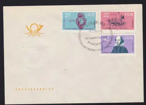 Berühmte Künstler auf FDC ohne Anschrift