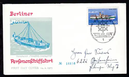 Dampfer "Sperber" auf FDC 